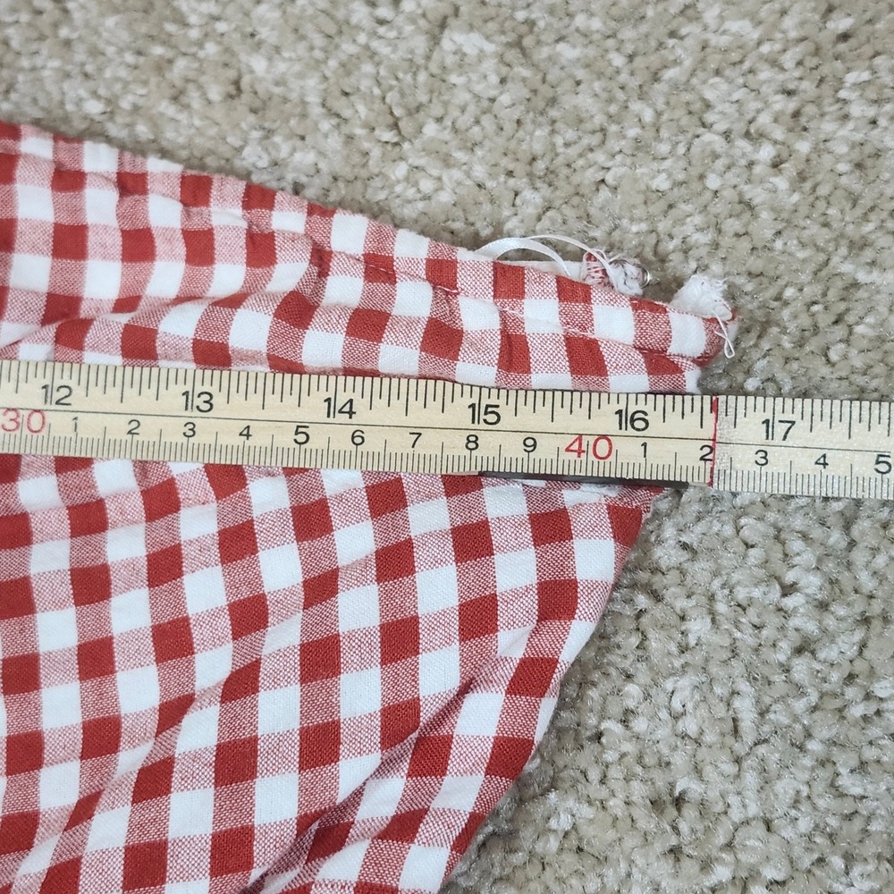 Crown & Ivy Dress One Shoulder Red White‎ Gingham Preppy 4 - Picture 6 of 9